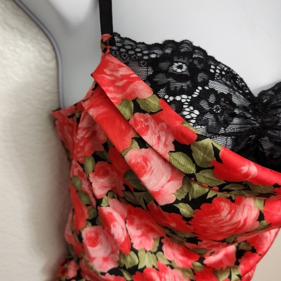 For Love And Lemons Floral Ruched Mini Dress Womens Size Small - Picture 5 of 14